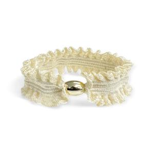 Stella Details Malina Hair Tie - Creme with Gold Pearl