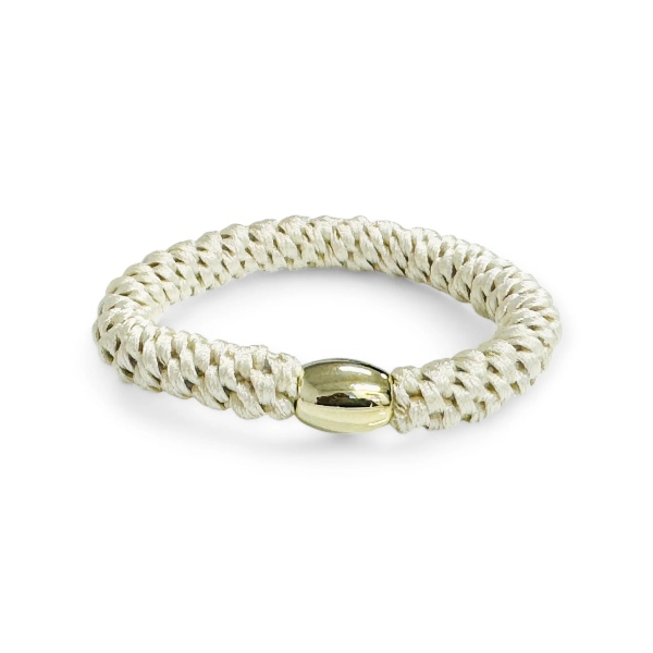 Stella Details Mika Hair Tie - Creme with Gold Pearl