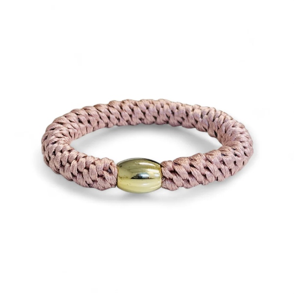 Stella Details Mika Hair Tie - Pink with Gold Pearl