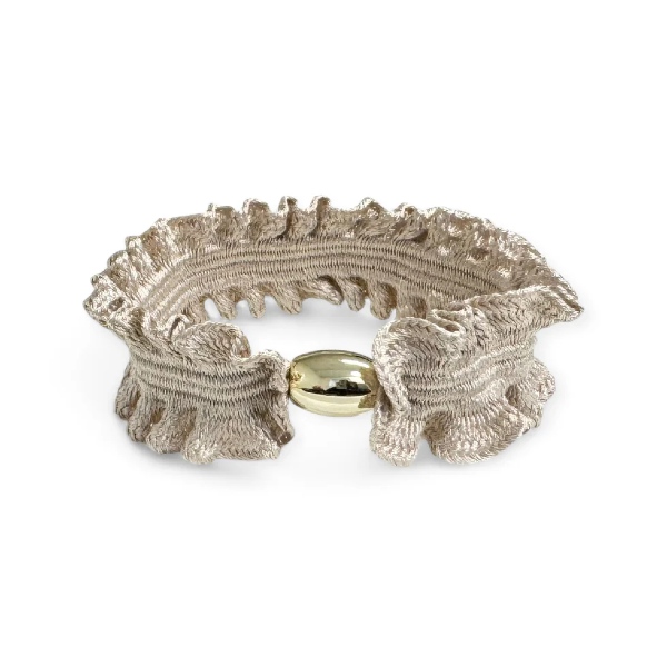 Stella Details Malina Hair Tie - Nougat with Gold Pearl