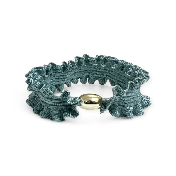 Stella Details Malina Hair Tie - Teal with Gold Pearl