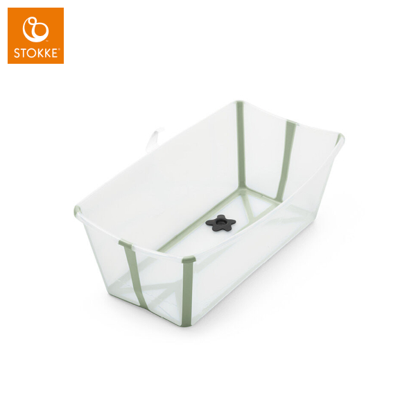 STOKKE Flexi Bath Bathtub Transparent Green With Heat-Sensitive Bathtub Plug