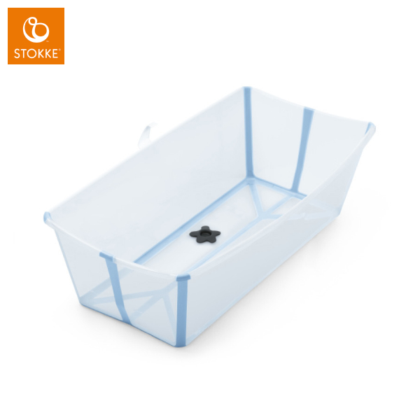 STOKKE Flexi Bath X-Large Transparent Ocean Blue (with Heat Sensitive Bath Plug)