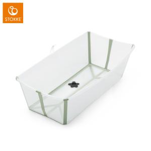 STOKKE Flexi Bath X-Large Transparent Green (with Heat Sensitive Bath Plug)
