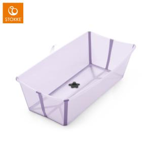 STOKKE Flexi Bath X-Large Transparent Lavender (with Heat Sensitive Bath Plug)