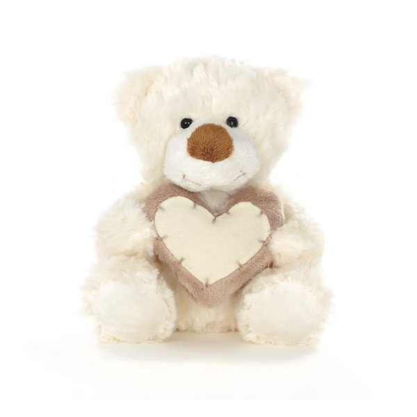 Teddykompaniet Plushie Teddy Olle with Heart White