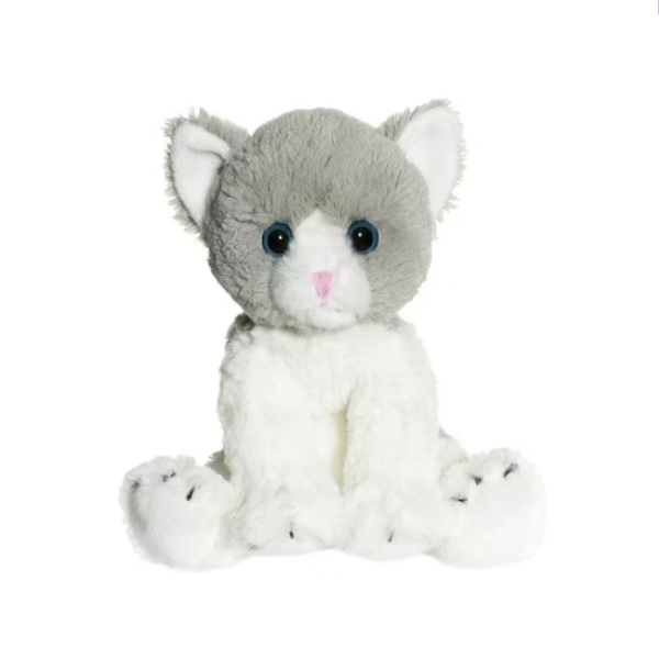 Teddykompaniet Cat 18 cm Grey White