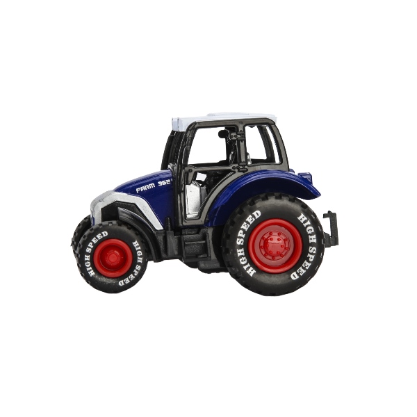 Traktor med Pull back Blå 8 cm