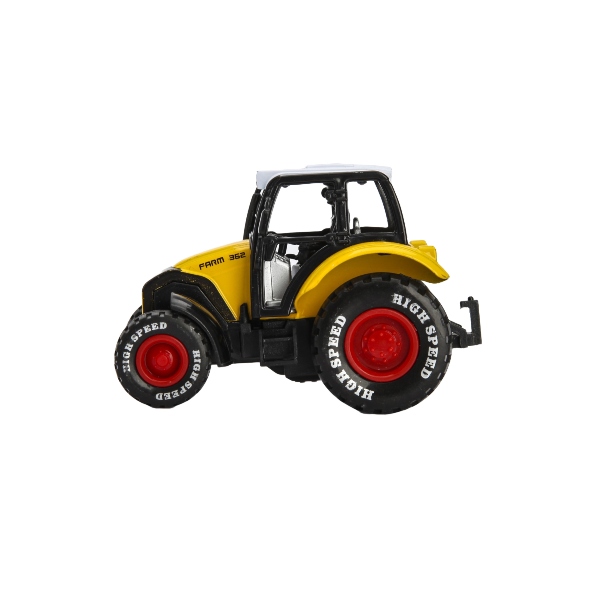 Tractor with Pullback Yellow 8 cm