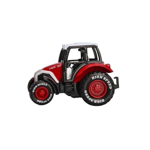 Traktor med Pull back Röd 8 cm