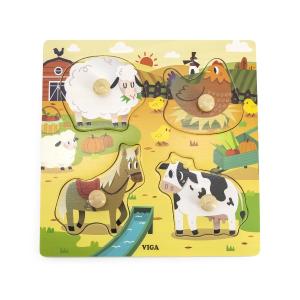 Viga Knob Puzzle Farm Animals 1+