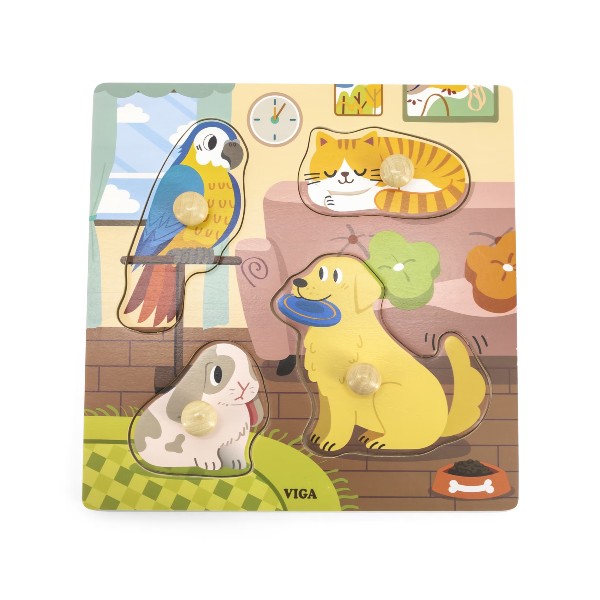 Viga Knob Puzzle Pets 1+