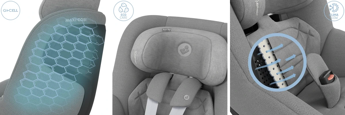 Maxi Cosi Pearl 360 car seat Authentic Grey