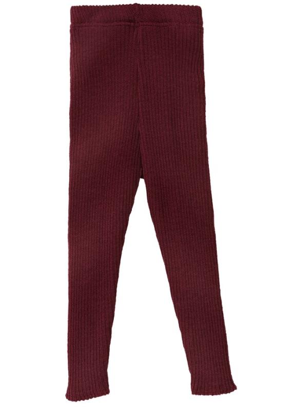 Disana Leggings i ribbstickad merino ull Cassis