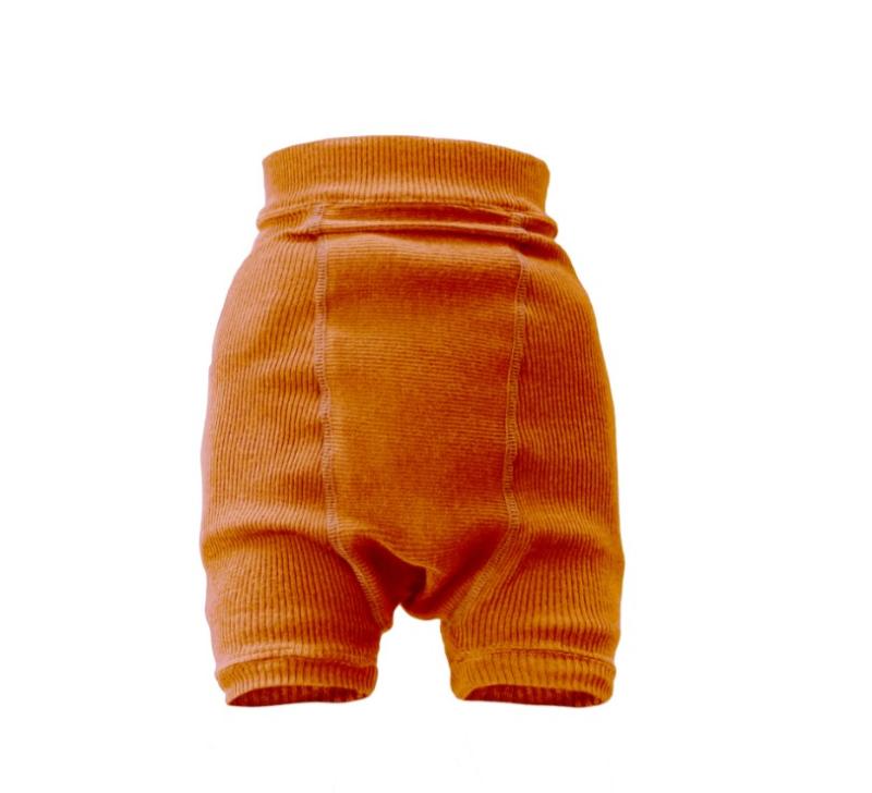 ManyMonths Wool Shorties Tangerine Marmalade/Elephant Grey