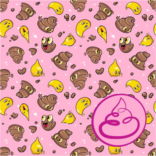 Pink Poo jerseytyg Mini Pee&Poo