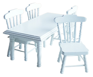 Köksbord och 4 stolar - vit