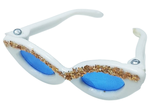 Barbie White Glitter Glasses