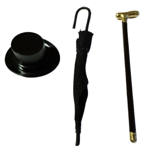 Hatt, paraply och käpp