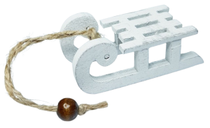 Kälke - vit lasyr - liten