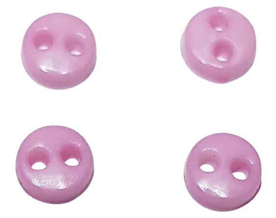 Knappar - rosa - 4 mm