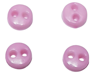 Knappar - rosa - 4 mm