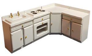 Kök - spis - diskbänk - vit