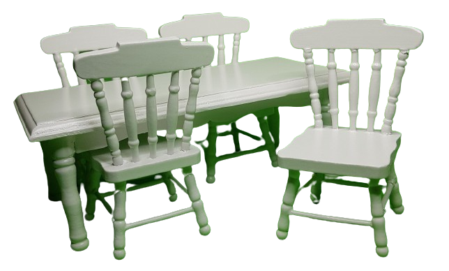 Köksbord och 4 stolar - vit