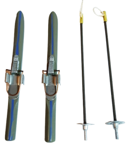 Skidor och stavar - blå