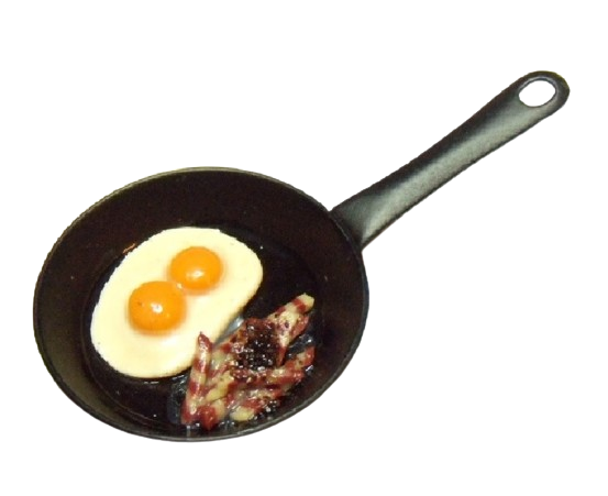Stekpanna med ägg och bacon