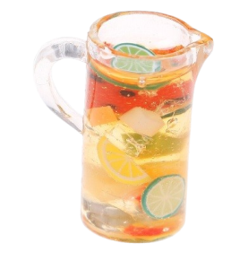 Tillbringare med saft och frukt