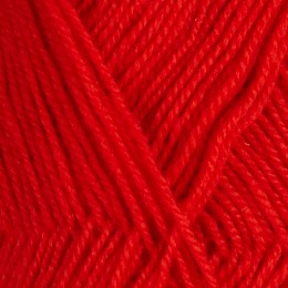 Röd 124 - 3-tr strikkegarn 50g