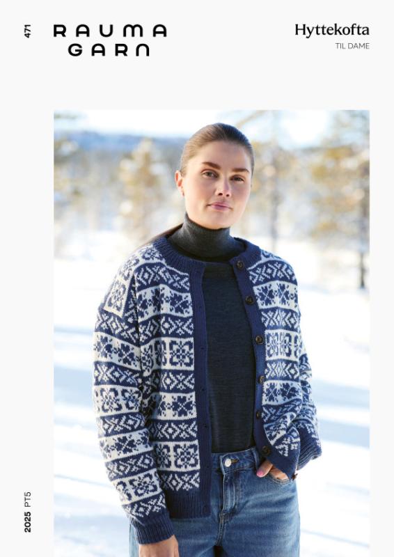 471 Hyttekofta till dam - Rauma mönsterblad