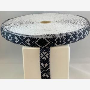 Svartgrå geometri band 25mm