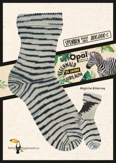 Zebra 1205 - Opal sockgarn 100g