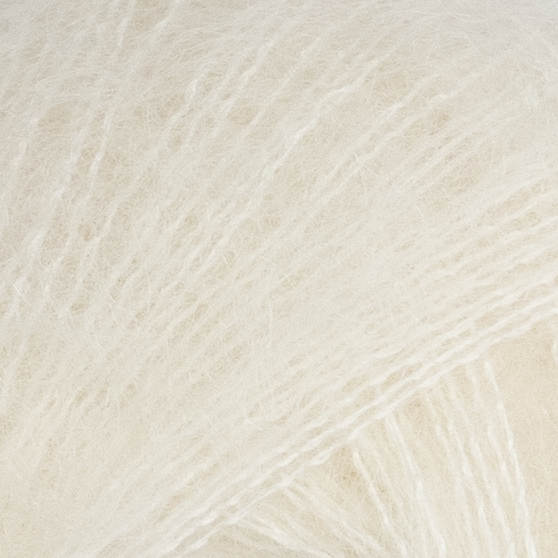 Natural white - Fin mohair silke 25g