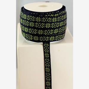 Hjärtan grönsvart - band 11mm