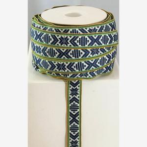 Blåvitgul - leksandsband 15mm