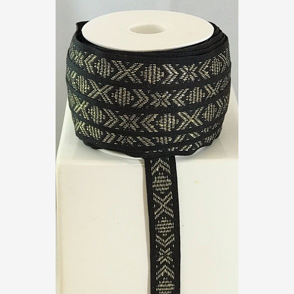 Guldsvart leksandsband 15mm