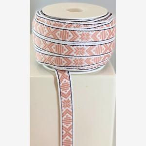 Laxrosa/vit - leksandsband 15mm