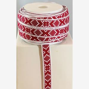 Rödvit leksandsband 15mm