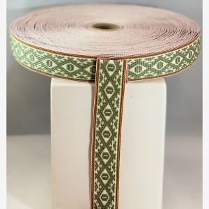 Grönvitgul - allmogeband 25mm