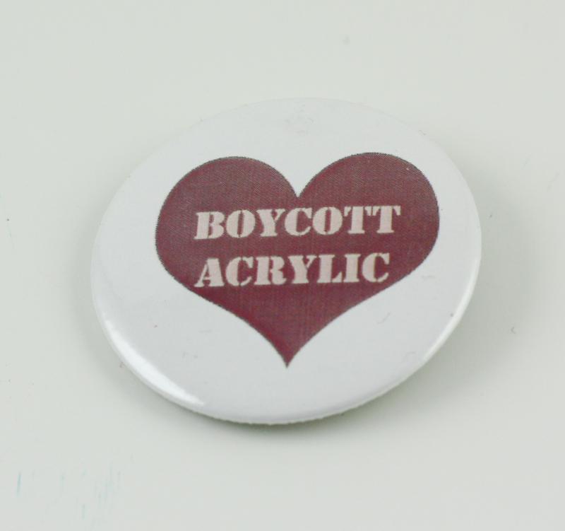 Boycott acrylic pin