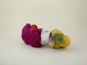 0-100 på två minuter - handfärgad finullgarn 100g