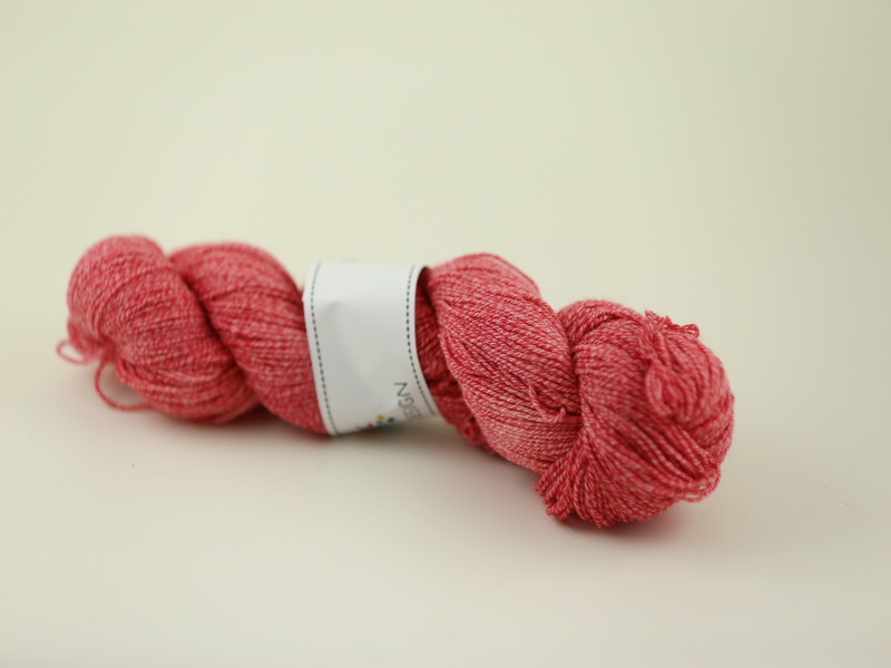 Röd - sockyarn wool/cotton 100g