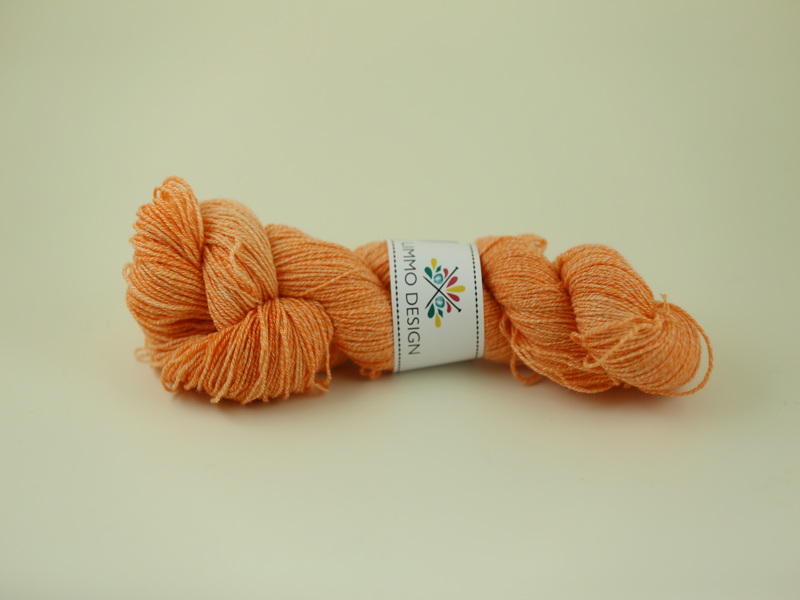 Orange - sockyarn wool/cotton 100g