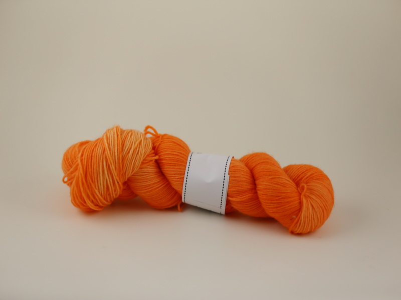 Orange - handfärgat sockgarn 100g