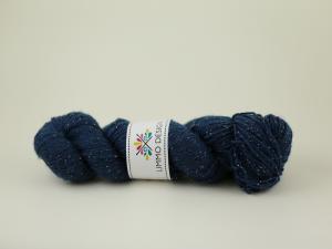 Mörk jeans - sockgarn glitter 100g