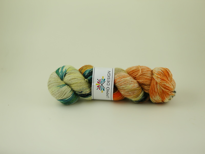 Pollenallergisk mördarsnigel - sockgarn glitter 100g