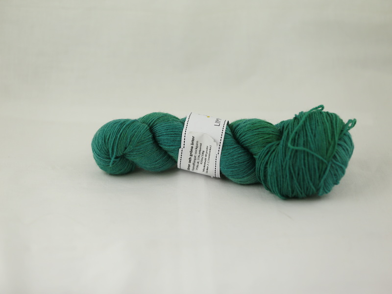 Zebror och gröna ärtor - handfärgat sockgarn 100g